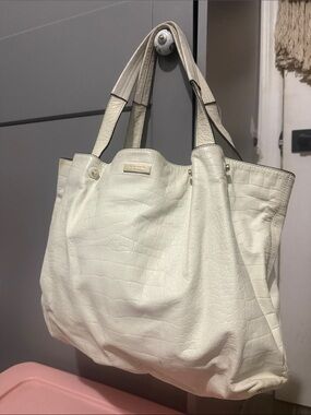kate spade Cream Faux-Croc Tote Bag